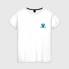 Женская футболка хлопок с принтом Terran logo mini | Blue в Белгороде, 100% хлопок | прямой крой, круглый вырез горловины, длина до линии бедер, слегка спущенное плечо | marine | terran | земляне | маринос | морпехи | раса людей | терран