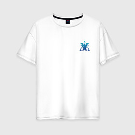 Женская футболка хлопок Oversize с принтом Terran logo mini | Blue в Белгороде, 100% хлопок | свободный крой, круглый ворот, спущенный рукав, длина до линии бедер
 | marine | terran | земляне | маринос | морпехи | раса людей | терран