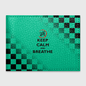 Обложка для студенческого билета с принтом KEEP CALM and BREATHE в Белгороде, натуральная кожа | Размер: 11*8 см; Печать на всей внешней стороне | Тематика изображения на принте: demon slayer | kamado | kimetsu no yaiba | nezuko | tanjiro | аниме | гию томиока | зеницу агацума | иноске хашибира | камадо | клинок | корзинная девочка | манга | музан кибуцуджи | незуко | рассекающий демонов | танджиро