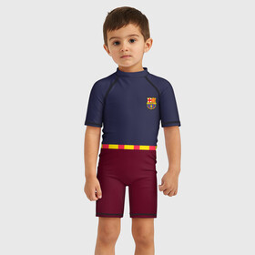 Детский купальный костюм 3D с принтом FC Barcelona | Flag and team Logo (2021 22) в Белгороде, Полиэстер 85%, Спандекс 15% | застежка на молнии на спине | 0x000000123 | barca | barcelona | elclasico | la liga | messi | pre match | барса | барселона | классико | месси