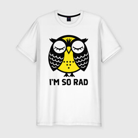 Мужская футболка хлопок Slim с принтом Сова. Я очень классная. в Белгороде, 92% хлопок, 8% лайкра | приталенный силуэт, круглый вырез ворота, длина до линии бедра, короткий рукав | owl | owls | сова | совушка | совы | филин | фраза | юмор