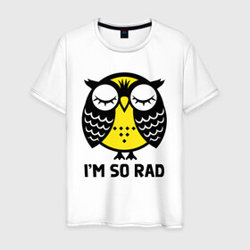 Мужская футболка хлопок с принтом Сова. Я очень классная. в Белгороде, 100% хлопок | прямой крой, круглый вырез горловины, длина до линии бедер, слегка спущенное плечо. | owl | owls | сова | совушка | совы | филин | фраза | юмор