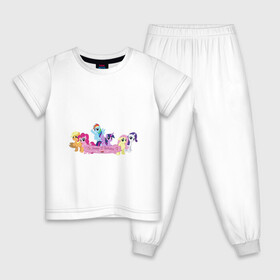 Детская пижама хлопок с принтом My Little Pony Happy Birthday в Белгороде, 100% хлопок |  брюки и футболка прямого кроя, без карманов, на брюках мягкая резинка на поясе и по низу штанин
 | Тематика изображения на принте: applejack | friendship | mylittlepony | rainbow dash | twilight sparkle | waifu | вайфу | дружба это магия | друзья | кони | моя маленькая пони | мультфильм | пони | радуга | ренбоу деш | эплджек