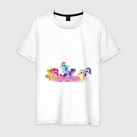 Мужская футболка хлопок с принтом My Little Pony Happy Birthday в Белгороде, 100% хлопок | прямой крой, круглый вырез горловины, длина до линии бедер, слегка спущенное плечо. | applejack | friendship | mylittlepony | rainbow dash | twilight sparkle | waifu | вайфу | дружба это магия | друзья | кони | моя маленькая пони | мультфильм | пони | радуга | ренбоу деш | эплджек