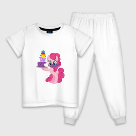 Детская пижама хлопок с принтом My Little Pony Pinkie Pie в Белгороде, 100% хлопок |  брюки и футболка прямого кроя, без карманов, на брюках мягкая резинка на поясе и по низу штанин
 | Тематика изображения на принте: applejack | friendship | mylittlepony | rainbow dash | twilight sparkle | waifu | вайфу | дружба это магия | друзья | кони | моя маленькая пони | мультфильм | пони | радуга | ренбоу деш | эплджек