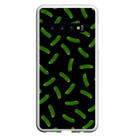 Чехол для Samsung Galaxy S10 с принтом Огуречный паттерн в Белгороде, Силикон | Область печати: задняя сторона чехла, без боковых панелей | cucumber | food | еда | овощ | огурцы | паттерн | узор