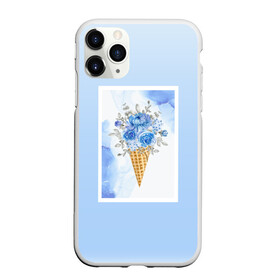 Чехол для iPhone 11 Pro матовый с принтом Цветочный холодок в Белгороде, Силикон |  | градиент | мороженое | мрамор | облака | рожок | розы | цветы