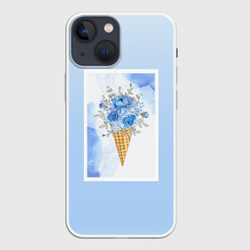 Чехол для iPhone 13 mini с принтом Цветочный холодок в Белгороде,  |  | градиент | мороженое | мрамор | облака | рожок | розы | цветы