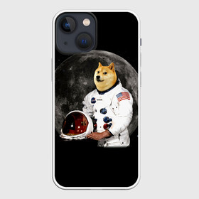Чехол для iPhone 13 mini с принтом Доги Космонавт в Белгороде,  |  | doge | earth | mars | meme | moon | nasa | space | star | usa | америка | гагарин | доги | животные | звезда | земля | корги | космонавт | космос | луна | марс | мем | наса | планета | прикол | собака | сша | флаг