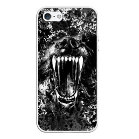 Чехол для iPhone 5/5S матовый с принтом Волчья пасть в Белгороде, Силикон | Область печати: задняя сторона чехла, без боковых панелей | волк | волчья пасть | животные | зубы | оскал | рык | собака