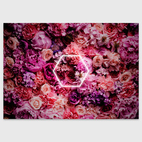 Поздравительная открытка с принтом ROSE | РОЗЫ в Белгороде, 100% бумага | плотность бумаги 280 г/м2, матовая, на обратной стороне линовка и место для марки
 | rose | женская | любовь | молодежь | мужская | неон | розы | свобода