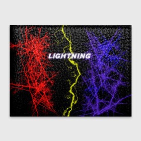 Обложка для студенческого билета с принтом Lightning | Молния в Белгороде, натуральная кожа | Размер: 11*8 см; Печать на всей внешней стороне | женская | краски | молния | молодёжь | мужская | надпись | неон | погода | свобода | тренд