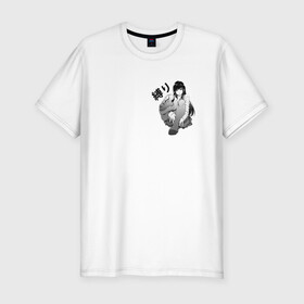 Мужская футболка хлопок Slim с принтом Shibari в Белгороде, 92% хлопок, 8% лайкра | приталенный силуэт, круглый вырез ворота, длина до линии бедра, короткий рукав | ahegao | anime | bandage | shibari | аниме | ахегао | бандаж | тян | шибари
