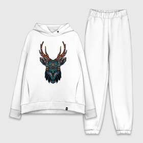 Женский костюм хлопок Oversize с принтом Mandala Moose в Белгороде,  |  | animal | animals | ethnic | hipster | horns | nature | russia | siberia | животные | карибу | лось | природа | рога | россия | сибирь | узор | узоры | хипстер | этника