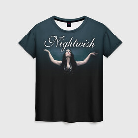 Женская футболка 3D с принтом Nightwish with Tarja в Белгороде, 100% полиэфир ( синтетическое хлопкоподобное полотно) | прямой крой, круглый вырез горловины, длина до линии бедер | nightwish | tarja | tarja turanen | turunen | найтвиш | тарья | тарья турунен | турунен