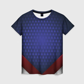 Женская футболка 3D с принтом Blue abstract в Белгороде, 100% полиэфир ( синтетическое хлопкоподобное полотно) | прямой крой, круглый вырез горловины, длина до линии бедер | luxury | versace | vip | абстракция | версаче | вип | паттерн | роскошь | текстуры