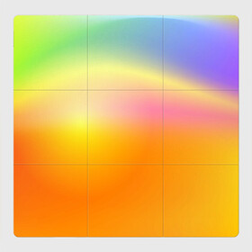 Магнитный плакат 3Х3 с принтом Желтый градиент в Белгороде, Полимерный материал с магнитным слоем | 9 деталей размером 9*9 см | абстракция | градиент | перелив | плавность | свет | цвет