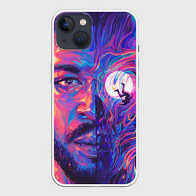 Чехол для iPhone 13 с принтом KiD CuDi | КиД КуДи в Белгороде,  |  | bape | bape cudi | bape kid cudi | dape kid | kid cudi | neon | paint | space | байе кид | бейп | бейп кид куди | бейп куди | борода | брызги краски | бэйп | взгляд | голова | кид куди | космос | краска | крупным планом | лицо | луна