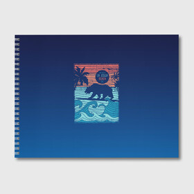 Альбом для рисования с принтом Медведь на серфинге в Белгороде, 100% бумага
 | матовая бумага, плотность 200 мг. | волны | закат | медведь | море | океан | отдых | отпуск | пальмы | серфинг