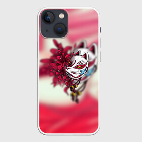 Чехол для iPhone 13 mini с принтом Японская маска лисы в Белгороде,  |  | аниме | бубенчик | демон | лилия | лиса | маска | японская