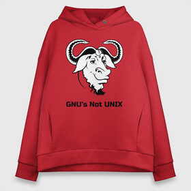 Женское худи Oversize хлопок с принтом GNU’s Not UNIX в Белгороде, френч-терри — 70% хлопок, 30% полиэстер. Мягкий теплый начес внутри —100% хлопок | боковые карманы, эластичные манжеты и нижняя кромка, капюшон на магнитной кнопке | gnu | linux | not unix | programming | гну | линукс | программист | сисадмин | системный администратор