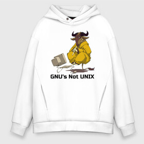 Мужское худи Oversize хлопок с принтом GNU’s Not UNIX в Белгороде, френч-терри — 70% хлопок, 30% полиэстер. Мягкий теплый начес внутри —100% хлопок | боковые карманы, эластичные манжеты и нижняя кромка, капюшон на магнитной кнопке | gnu | linux | not unix | programming | гну | линукс | программист | сисадмин | системный администратор