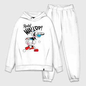 Мужской костюм хлопок OVERSIZE с принтом Ready Wallop Cuphead в Белгороде,  |  | cuphead | cuphead and mugman | mugman | ready | wallop | игры | капхед | чашеголовый