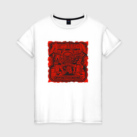 Женская футболка хлопок с принтом METALLICA ROBOTIX в Белгороде, 100% хлопок | прямой крой, круглый вырез горловины, длина до линии бедер, слегка спущенное плечо | metallica | джеймс хэтфилд | кирк хэмметт | ларс ульрих | роберт трухильо