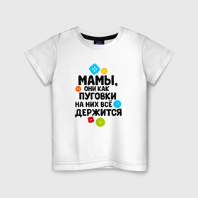 Детская футболка хлопок с принтом На мамах все держится в Белгороде, 100% хлопок | круглый вырез горловины, полуприлегающий силуэт, длина до линии бедер | бабушка | брат | дедушка | дочь | любовь | мама | папа | семья | сестра | сын