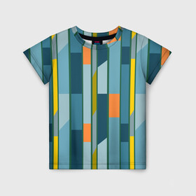 Детская футболка 3D с принтом Абстракция в стиле модерн в Белгороде, 100% гипоаллергенный полиэфир | прямой крой, круглый вырез горловины, длина до линии бедер, чуть спущенное плечо, ткань немного тянется | abstract | modern | stripes | абстракция | модерн | полосы