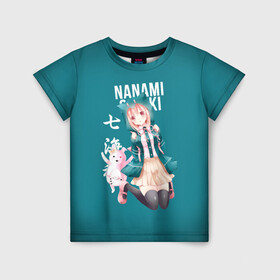 Детская футболка 3D с принтом Чиаки Нанами (Danganronpa 2) в Белгороде, 100% гипоаллергенный полиэфир | прямой крой, круглый вырез горловины, длина до линии бедер, чуть спущенное плечо, ткань немного тянется | anime | chiaki nanami | danganronpa | danganronpa 2 | аниме | манга | чиаки нанами