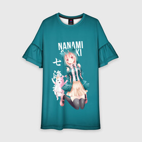 Детское платье 3D с принтом Чиаки Нанами (Danganronpa 2) в Белгороде, 100% полиэстер | прямой силуэт, чуть расширенный к низу. Круглая горловина, на рукавах — воланы | anime | chiaki nanami | danganronpa | danganronpa 2 | аниме | манга | чиаки нанами