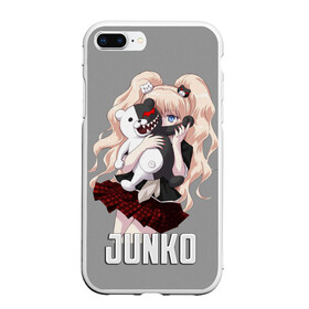 Чехол для iPhone 7Plus/8 Plus матовый с принтом MONOKUMA  JUNKO в Белгороде, Силикон | Область печати: задняя сторона чехла, без боковых панелей | anime | danganronpa | enoshima | junko | monokuma | аниме | джунко | игра | манга | медведь | монокума | робот медведь | эношима