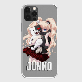 Чехол для iPhone 12 Pro с принтом MONOKUMA  JUNKO в Белгороде, силикон | область печати: задняя сторона чехла, без боковых панелей | anime | danganronpa | enoshima | junko | monokuma | аниме | джунко | игра | манга | медведь | монокума | робот медведь | эношима