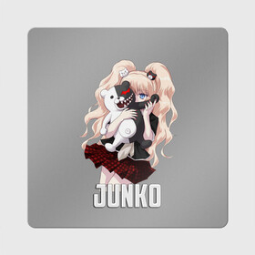 Магнит виниловый Квадрат с принтом MONOKUMA JUNKO в Белгороде, полимерный материал с магнитным слоем | размер 9*9 см, закругленные углы | Тематика изображения на принте: anime | danganronpa | enoshima | junko | monokuma | аниме | джунко | игра | манга | медведь | монокума | робот медведь | эношима