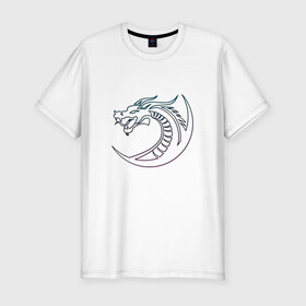 Мужская футболка хлопок Slim с принтом Скандинавский символ дракона в Белгороде, 92% хлопок, 8% лайкра | приталенный силуэт, круглый вырез ворота, длина до линии бедра, короткий рукав | amulet | draco | dragon | nord | symbol | talisman | viking | амулет | великий змей | викинги | драго | нидхёгг | норд | оберег | скандинавия | талисман | фафнир | хвергельмир | хранитель мудрости