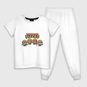 Детская пижама хлопок с принтом Ninja Pizzas в Белгороде, 100% хлопок |  брюки и футболка прямого кроя, без карманов, на брюках мягкая резинка на поясе и по низу штанин
 | donatello | leonardo | michelangelo | ninja | pizza | raphael | turtles | донателло | животные | карате | комикс | комиксы | леонардо | микеланджело | мультфильм | мутант | мутанты | ниндзя | пицца | рафаэль | сплинтер | супергерой