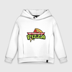 Детское худи Oversize хлопок с принтом Say Pizza в Белгороде, френч-терри — 70% хлопок, 30% полиэстер. Мягкий теплый начес внутри —100% хлопок | боковые карманы, эластичные манжеты и нижняя кромка, капюшон на магнитной кнопке | Тематика изображения на принте: donatello | leonardo | michelangelo | ninja | pizza | raphael | turtles | донателло | животные | карате | комикс | комиксы | леонардо | микеланджело | мультфильм | мутант | мутанты | ниндзя | пицца | рафаэль | сплинтер | супергерой