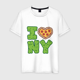 Мужская футболка хлопок с принтом I Love New York в Белгороде, 100% хлопок | прямой крой, круглый вырез горловины, длина до линии бедер, слегка спущенное плечо. | donatello | leonardo | michelangelo | ninja | pizza | raphael | turtles | донателло | животные | карате | комикс | комиксы | леонардо | микеланджело | мультфильм | мутант | мутанты | ниндзя | пицца | рафаэль | сплинтер | супергерой