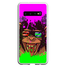 Чехол для Samsung Galaxy S10 с принтом 3D Neon Monkey в Белгороде, Силикон | Область печати: задняя сторона чехла, без боковых панелей | Тематика изображения на принте: 3d очки | bapy | brand | chimp | cool paint | fashion | hype beast | japan | neon | paint | trend | анаглиф | байп | байпи | брызги красок | бэйп | бэйпи | камуфляж | купающаяся обезьяна | мода | неон | тренд | хайп бист | хайповый бренд | ш