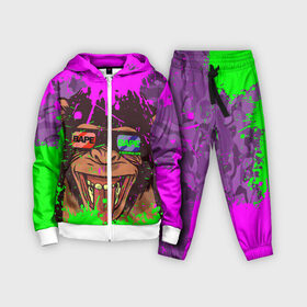 Детский костюм 3D с принтом 3D Neon Monkey в Белгороде,  |  | 3d очки | bapy | brand | chimp | cool paint | fashion | hype beast | japan | neon | paint | trend | анаглиф | байп | байпи | брызги красок | бэйп | бэйпи | камуфляж | купающаяся обезьяна | мода | неон | тренд | хайп бист | хайповый бренд | ш