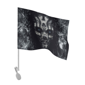 Флаг для автомобиля с принтом OLD SHAMAN в Белгороде, 100% полиэстер | Размер: 30*21 см | hardcore | shaman | skull | готика | неформальное | череп | шаман