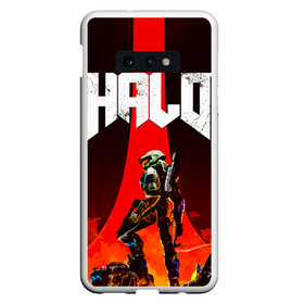 Чехол для Samsung S10E с принтом HALO x DOOM в Белгороде, Силикон | Область печати: задняя сторона чехла, без боковых панелей | doom | game | games | halo | heilo | master chif | spartan | дум | игра | игры | ковенант | ковенанты | мастер чиф | спартанец | хало | хейло | хэйло