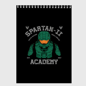 Скетчбук с принтом Spartan - 2 Academy в Белгороде, 100% бумага
 | 48 листов, плотность листов — 100 г/м2, плотность картонной обложки — 250 г/м2. Листы скреплены сверху удобной пружинной спиралью | game | games | halo | heilo | master chif | spartan | игра | игры | ковенант | ковенанты | мастер чиф | спартанец | хало | хейло | хэйло