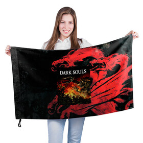 Флаг 3D с принтом DARKSOULS | DRAGON AGE в Белгороде, 100% полиэстер | плотность ткани — 95 г/м2, размер — 67 х 109 см. Принт наносится с одной стороны | dark souls | darksouls | tegunvte | темные души