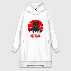 Платье-худи хлопок с принтом КОТЗИЛЛА CATZILLA в Белгороде,  |  | cat | cats | catzila | catzilla | godzila | godzilla | годзила | годзилла | кот | котзила | котик | кошка | кэтзилла | мимими | прикол | прикольная