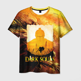 Мужская футболка 3D с принтом DARKSOULS | SKULL&MAGIC в Белгороде, 100% полиэфир | прямой крой, круглый вырез горловины, длина до линии бедер | Тематика изображения на принте: dark souls | darksouls | tegunvte | темные души