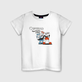 Детская футболка хлопок с принтом Cuphead в Белгороде, 100% хлопок | круглый вырез горловины, полуприлегающий силуэт, длина до линии бедер | cuphead | game | illustration | mugman