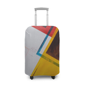 Чехол для чемодана 3D с принтом KVADRO в Белгороде, 86% полиэфир, 14% спандекс | двустороннее нанесение принта, прорези для ручек и колес | geometry | абстракция | квадраты | пестрое | хайп | цветное