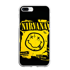 Чехол для iPhone 7Plus/8 Plus матовый с принтом Nirvana 1987 в Белгороде, Силикон | Область печати: задняя сторона чехла, без боковых панелей | album | curt | kobain | logo | music | nevermind | nirvana | rock | smells like | smile | teen spirit | альбом | гитара | курт кобейн | логотип | музыка | невермайнд | нирвана | рок | смайл | стикер